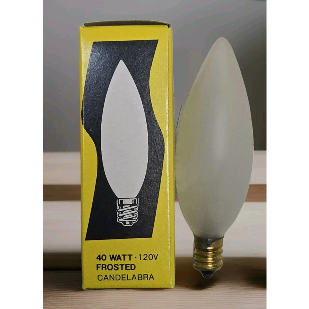 Pack (25) SATCO S3286 40W 120V Frosted Torpedo Candelabra E12 Small Base Bulb